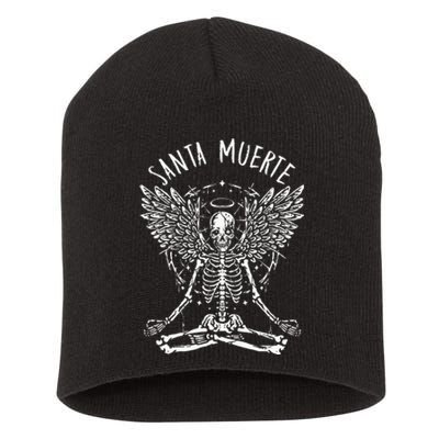 Santa Muerte Death Skeleton Skull Mexico Mexican Calavera Short Acrylic Beanie