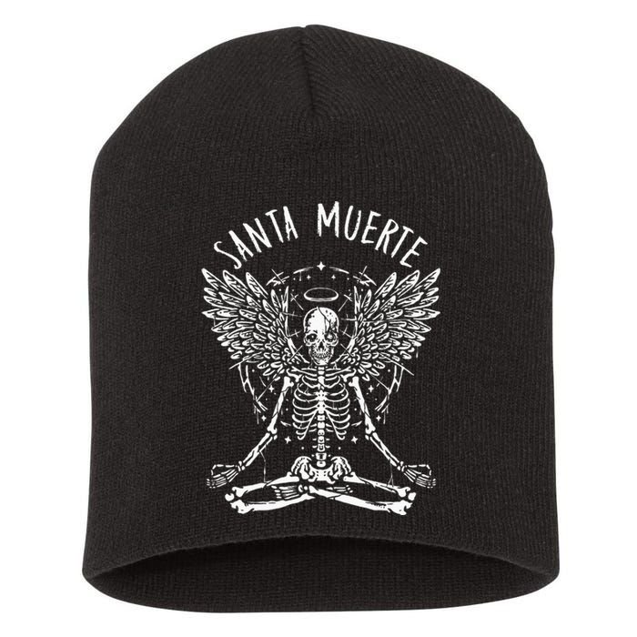 Santa Muerte Death Skeleton Skull Mexico Mexican Calavera Short Acrylic Beanie