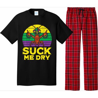 Suck Me Dry Crawfish Retro Mardi Gras Pajama Set