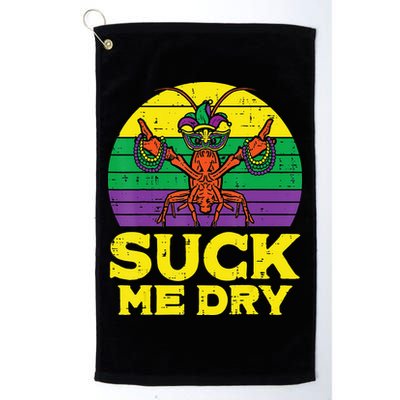 Suck Me Dry Crawfish Retro Mardi Gras Golf Towel