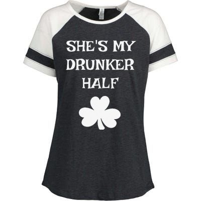 She's My Drunker Half Funny St. Saint Patrick's Day Enza Ladies Jersey Colorblock Tee