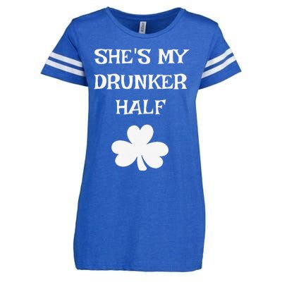 She's My Drunker Half Funny St. Saint Patrick's Day Enza Ladies Jersey Football T-Shirt