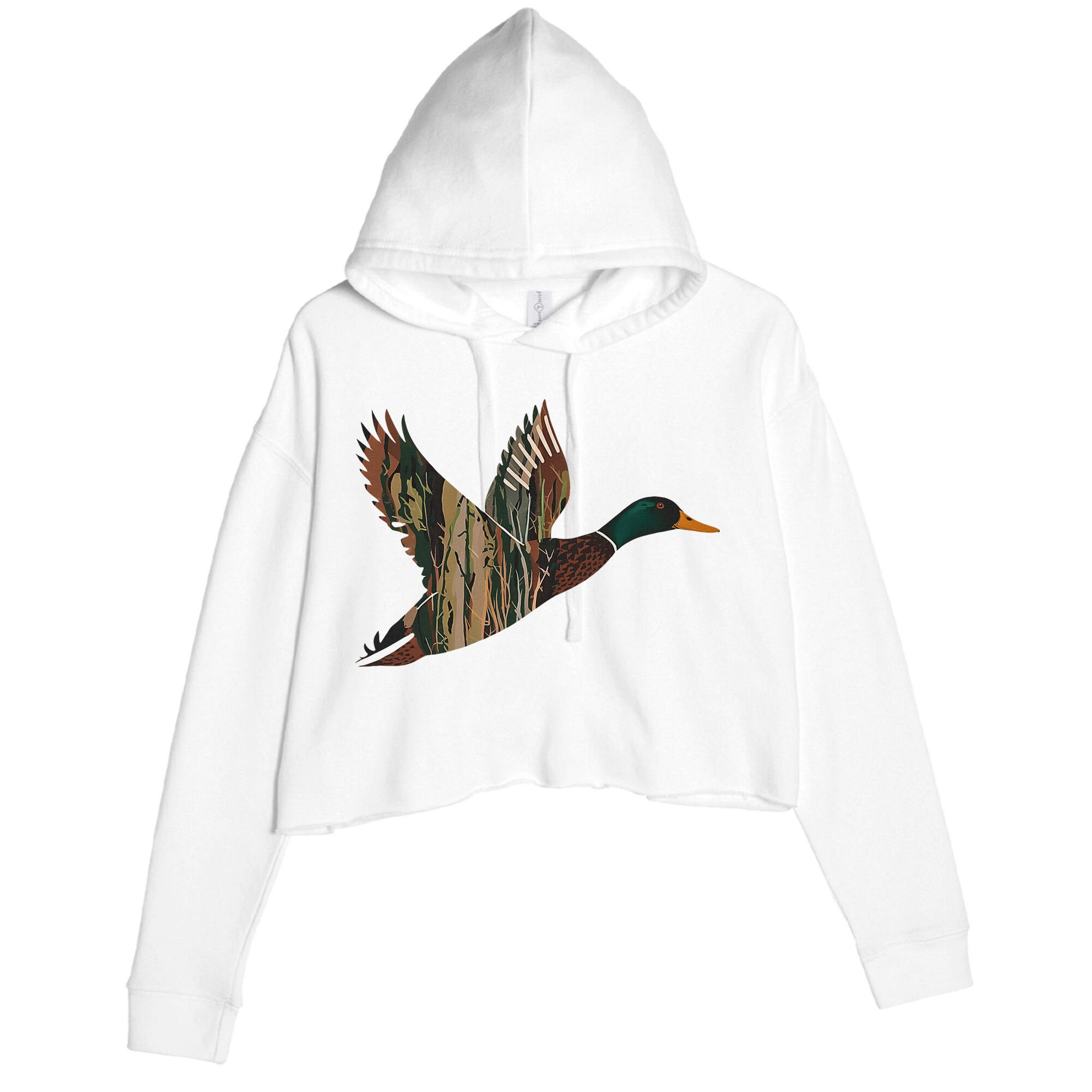 Sitka Mallard Dux Waterfowl Hunting Gear Duck Camo Crop Fleece Hoodie