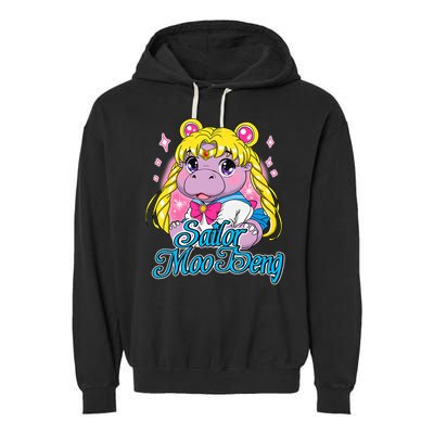 Sailor Moo Deng Funny Hippo Moo Deng Cute Garment-Dyed Fleece Hoodie