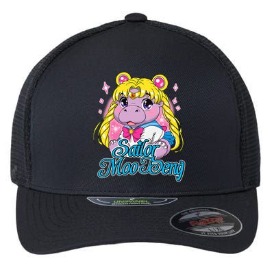 Sailor Moo Deng Funny Hippo Moo Deng Cute Flexfit Unipanel Trucker Cap