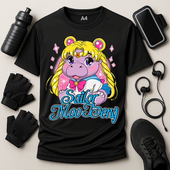 Sailor Moo Deng Funny Hippo Moo Deng Cute Performance Shirt