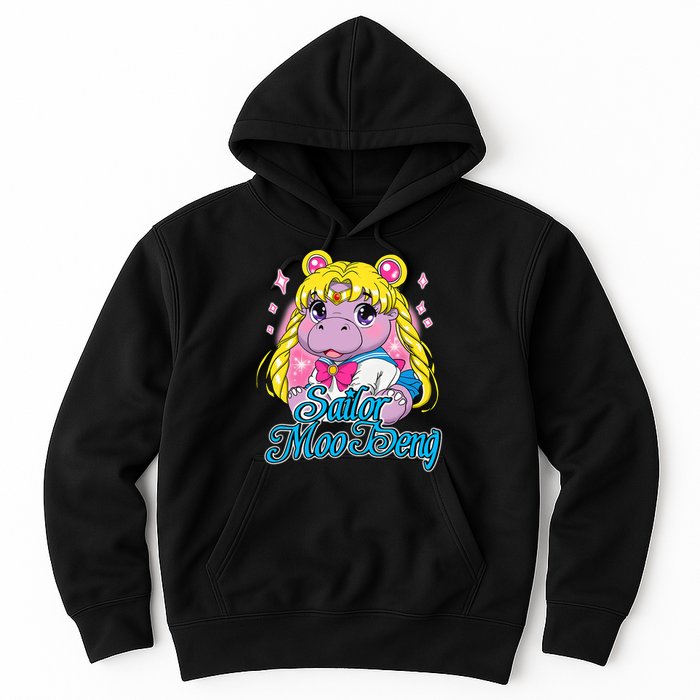 Sailor Moo Deng Funny Hippo Moo Deng Cute Hoodie