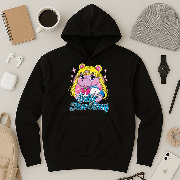 Sailor Moo Deng Funny Hippo Moo Deng Cute Hoodie