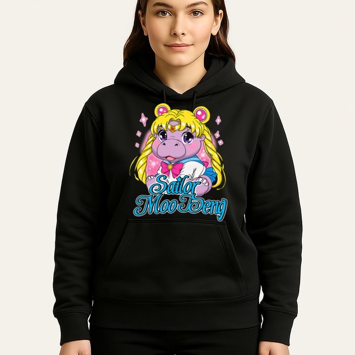 Sailor Moo Deng Funny Hippo Moo Deng Cute Hoodie