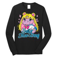 Sailor Moo Deng Funny Hippo Moo Deng Cute Long Sleeve Shirt
