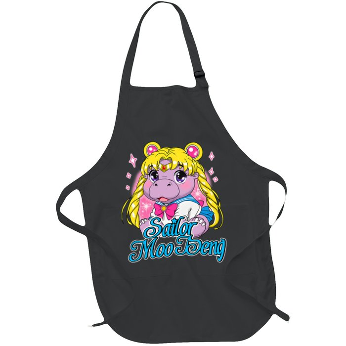 Sailor Moo Deng Funny Hippo Moo Deng Cute Full-Length Apron With Pockets