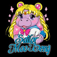 Sailor Moo Deng Funny Hippo Moo Deng Cute Full-Length Apron With Pockets