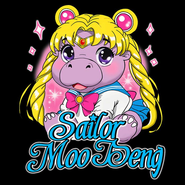Sailor Moo Deng Funny Hippo Moo Deng Cute Full-Length Apron With Pockets