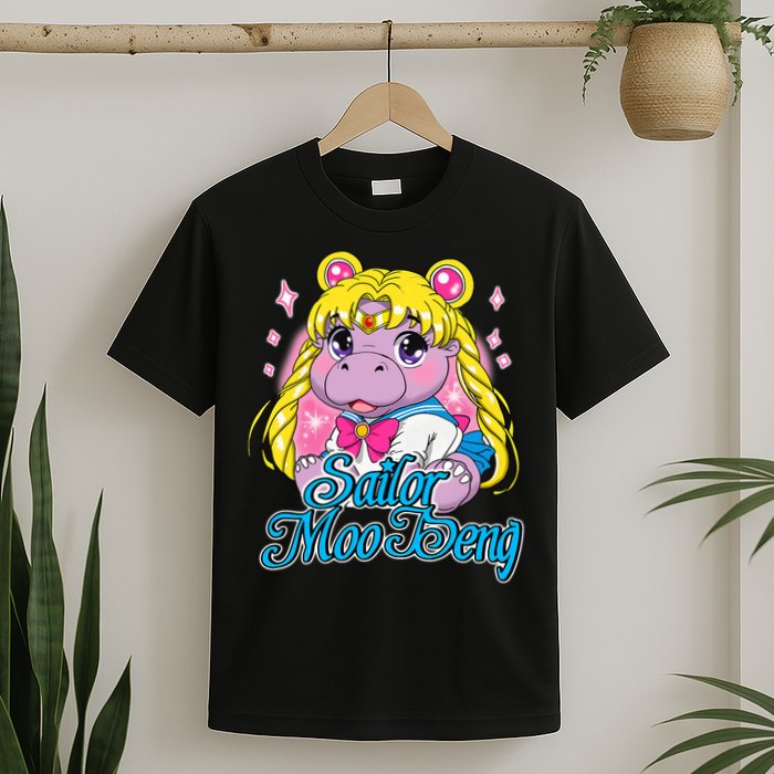 Sailor Moo Deng Funny Hippo Moo Deng Cute T-Shirt