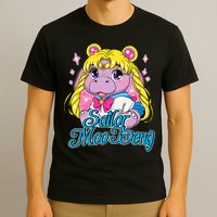Sailor Moo Deng Funny Hippo Moo Deng Cute T-Shirt