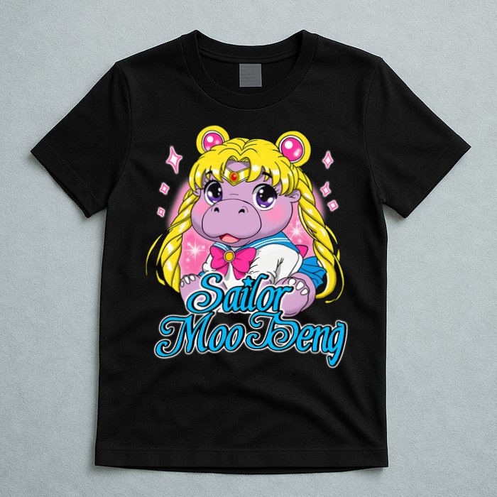 Sailor Moo Deng Funny Hippo Moo Deng Cute T-Shirt