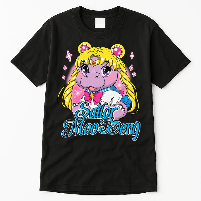 Sailor Moo Deng Funny Hippo Moo Deng Cute Tall T-Shirt