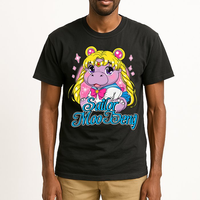 Sailor Moo Deng Funny Hippo Moo Deng Cute Tall T-Shirt