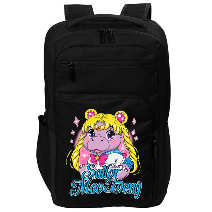 Sailor Moo Deng Funny Hippo Moo Deng Cute Impact Tech Backpack