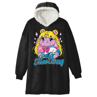 Sailor Moo Deng Funny Hippo Moo Deng Cute Hooded Wearable Blanket