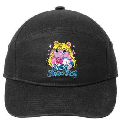 Sailor Moo Deng Funny Hippo Moo Deng Cute 7-Panel Snapback Hat