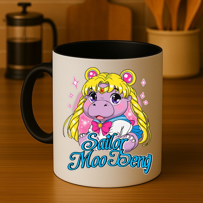 Sailor Moo Deng Funny Hippo Moo Deng Cute Mug