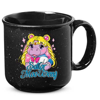 Sailor Moo Deng Funny Hippo Moo Deng Cute 15oz Campfire Ceramic Mug