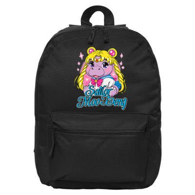 Sailor Moo Deng Funny Hippo Moo Deng Cute 16 in Basic Backpack
