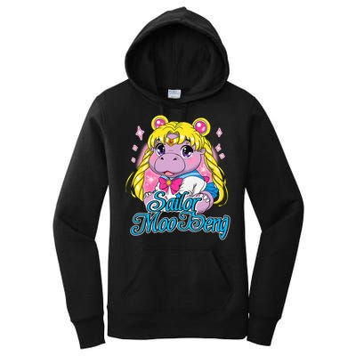 Sailor Moo Deng Funny Hippo Moo Deng Cute Women's Pullover Hoodie
