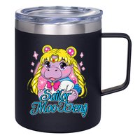 Sailor Moo Deng Funny Hippo Moo Deng Cute 12oz Stainless Steel Coffee Mug