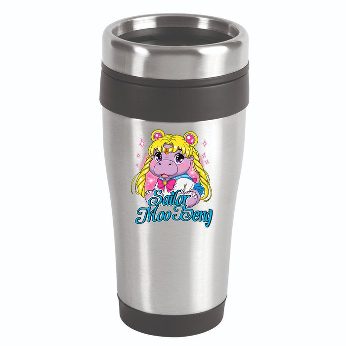Sailor Moo Deng Funny Hippo Moo Deng Cute 16oz Travel Tumbler