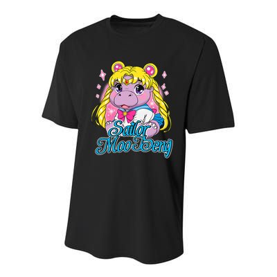 Sailor Moo Deng Funny Hippo Moo Deng Cute Youth Performance Sprint T-Shirt