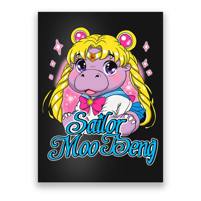 Sailor Moo Deng Funny Hippo Moo Deng Cute Poster