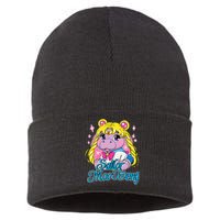 Sailor Moo Deng Funny Hippo Moo Deng Cute Sustainable Knit Beanie