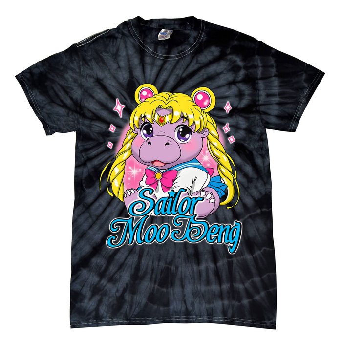 Sailor Moo Deng Funny Hippo Moo Deng Cute Tie-Dye T-Shirt