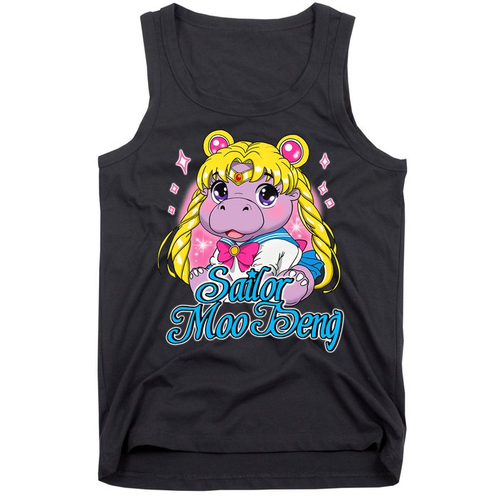 Sailor Moo Deng Funny Hippo Moo Deng Cute Tank Top