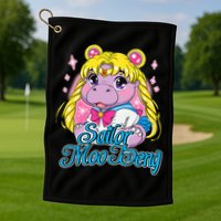 Sailor Moo Deng Funny Hippo Moo Deng Cute Golf Towel