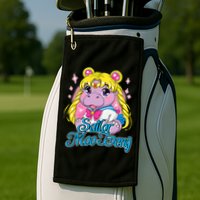 Sailor Moo Deng Funny Hippo Moo Deng Cute Golf Towel
