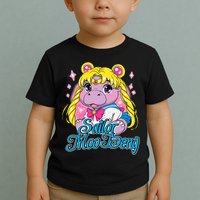 Sailor Moo Deng Funny Hippo Moo Deng Cute Toddler T-Shirt