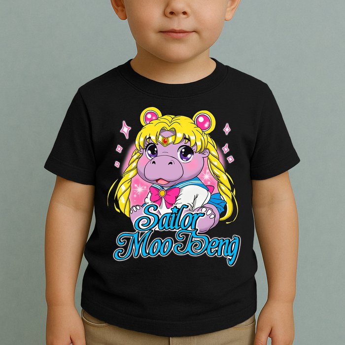 Sailor Moo Deng Funny Hippo Moo Deng Cute Toddler T-Shirt