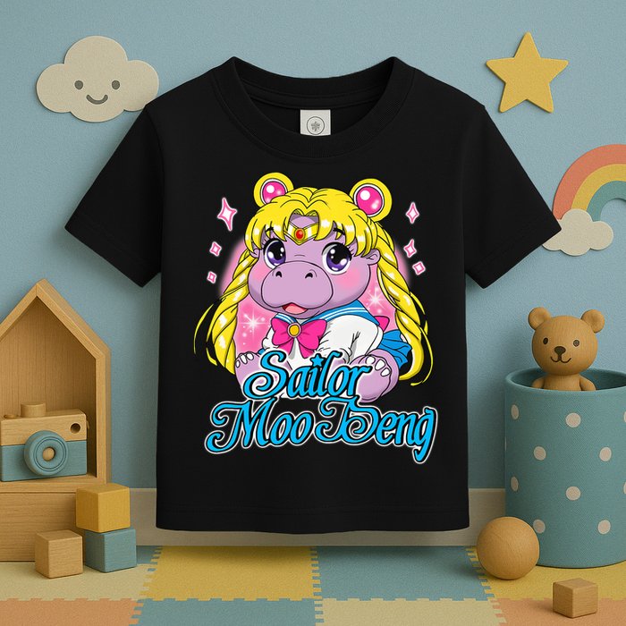 Sailor Moo Deng Funny Hippo Moo Deng Cute Toddler T-Shirt