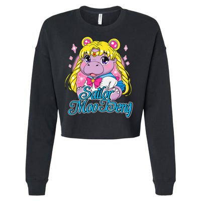Sailor Moo Deng Funny Hippo Moo Deng Cute Cropped Pullover Crew