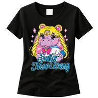 Sailor Moo Deng Funny Hippo Moo Deng Cute Womens T-Shirt