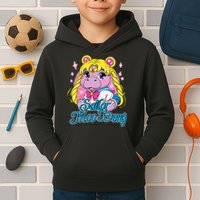 Sailor Moo Deng Funny Hippo Moo Deng Cute Kids Hoodie