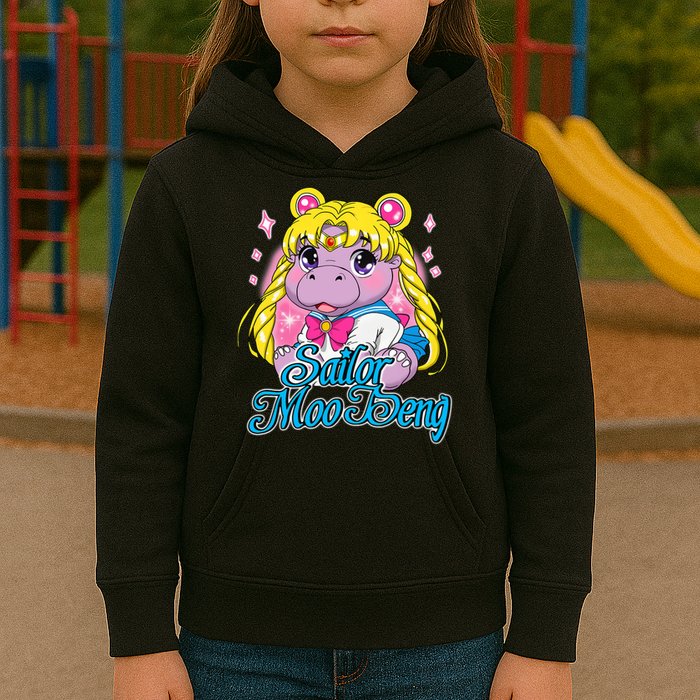 Sailor Moo Deng Funny Hippo Moo Deng Cute Kids Hoodie