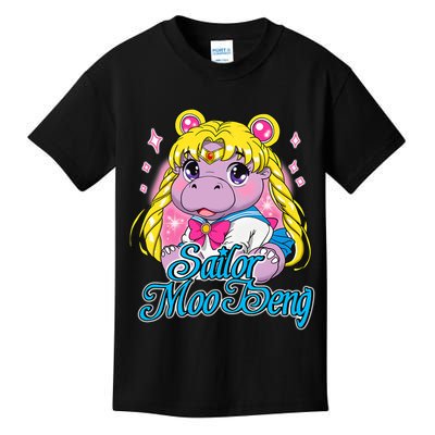 Sailor Moo Deng Funny Hippo Moo Deng Cute Kids T-Shirt