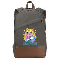 Sailor Moo Deng Funny Hippo Moo Deng Cute Cotton Canvas Backpack