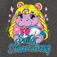 Sailor Moo Deng Funny Hippo Moo Deng Cute Vector Backpack