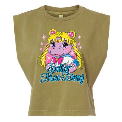 Sailor Moo Deng Funny Hippo Moo Deng Cute Garment-Dyed Women's Muscle Tee