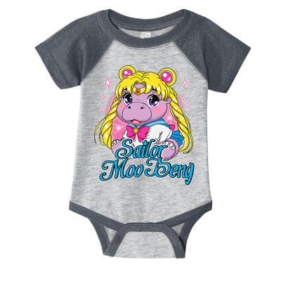Sailor Moo Deng Funny Hippo Moo Deng Cute Infant Baby Jersey Bodysuit
